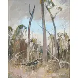 Arthur Boyd, Wet Bush with Rain Clouds, 1975, oil on panel
