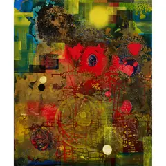 Dale Frank, Untitled, 1986, acrylic and mixed media on canvas