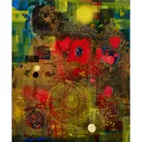Dale Frank, Untitled, 1986, acrylic and mixed media on canvas