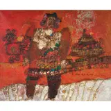 Théo Tobiasse, The Clown Whose Cage is a Bird (Le Clown Dont la Cage est un Oiseau), 1974, oil on canvas