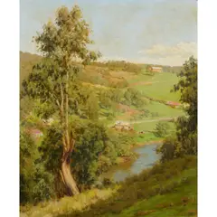 Jo Sweatman, (Valley Landscape), oil on canvas