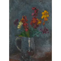 Norah Gurdon, Wallflowers, c.1927, oil on canvas laid on board