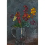 Norah Gurdon, Wallflowers, c.1927, oil on canvas laid on board
