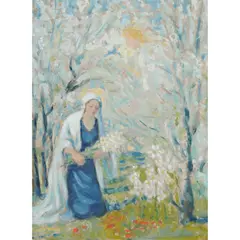 Marie Tuck, Gathering Blossom on the Hill, Adelaide Hills, c.1920, oil on board