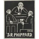 Dorrit Black, Sleeping Judge, Witness & Barrister, 1930, linocut