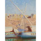 Alice Jane Muskett, (Boats, Northern Africa), c.1911, oil on canvas on board