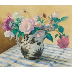 Vida Lahey, Still Life with Garden Roses, c.1930, watercolour on paper