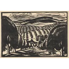 Adelaide Perry, Kurrajong, the Citrus Orchard, 1929, linocut