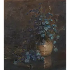 Kate Allan, Floss Flower Still Life, oil on canvas
