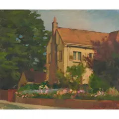 Aileen Dent, Spring Garden, 1940, oil on canvas laid on board