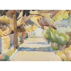 Eileen Berndt, (Along the Road), watercolour on paper