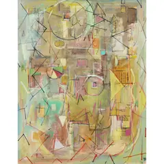 Sunrise by Yvonne Audette, 1984, ink, gouache and collage on paper, sold Sep 2026