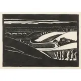 Mary Cooper Edwards, Queensland Landscape, c.1936, linocut