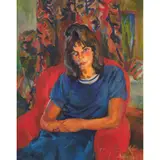 Lina Bryans, Frederika in the Red Chair, 1964, oil on canvas on board