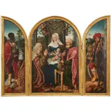 The Adoration of the Magi; and The Annunciation by The Master Of Frankfurt And Workshop, oil on panel, triptych, sold Dec 2025