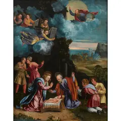 Battista Dossi, The Adoration of the Shepherds, oil on panel