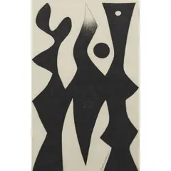 John Coburn, Totemic Figures, pastel on paper