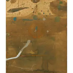 John Olsen, Pond in Rain, watercolour on card