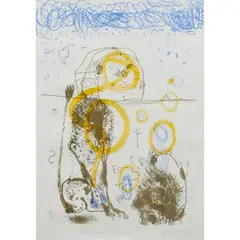 John Olsen, Sacred Monkies & Sphinx, 1979, lithograph, ed. 3/60