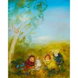 David Boyd, Untitled (Children Playing), oil on board
