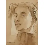 Donald Friend, Self Portrait, 1938, ink and wash on paper