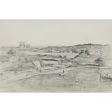 Lloyd Rees, Harbour View, 1934, pencil on paper