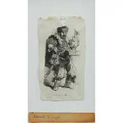 The Quacksalver by Rembrandt Harmensz van Rijn, etching, sold Mar 2026