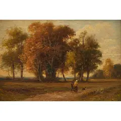 Thomas Spinks, A View in Essex, oil on board