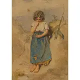 Alfred Downing Fripp, Irish Beggar Girl, watercolour on paper