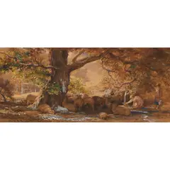Samuel Palmer, The Spring by the Oak Tree in the Noonday Sun, ink and watercolour on paper