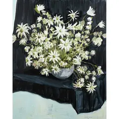 Laura Jones, Bowl of Flannel Flowers, 2016, oil on linen
