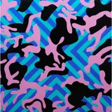 Reko Rennie, Camo OA, 2024, oil on linen