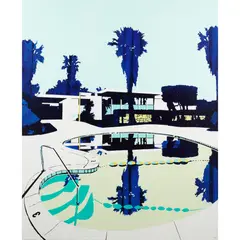 Home and Pool by Paul Davies, 2013, acrylic on linen, sold May 2026