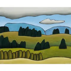 Reg Mombassa, Farmland on the Outskirts of Gore (NZ), oil on canvas