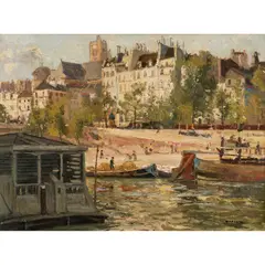 Will Ashton, View from the River Seine, oil on canvas