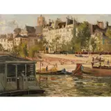 Will Ashton, View from the River Seine, oil on canvas