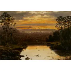 Haughton Forrest, River Sunset, oil on board