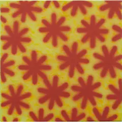 (Red & Yellow Flower Panel) by Howard Arkley, 1998, synthetic polymer paint on canvas, sold Mar 2026