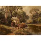 Jan Hendrik Scheltema, (Cattle by the River Bank)