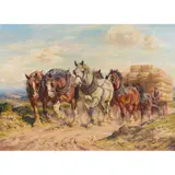 Cathleen Elizabeth Edkins, (Draught Horses), oil on canvas