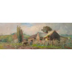 Florence Jane Hayward, (Farm Cottage), oil on canvas on board