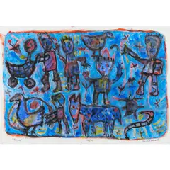 David Larwill, Picnic, 1992, gouache on paper