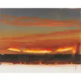 Tim Storrier, Sunset Evening Line, synthetic polymer paint and rope on board