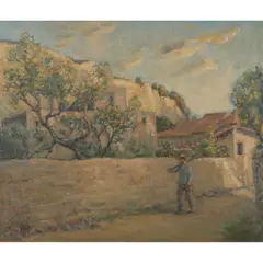 Rupert Bunny, Village Street Scene, South of France, oil on canvas