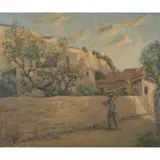 Rupert Bunny, Village Street Scene, South of France, oil on canvas