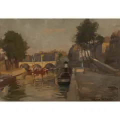 Hans Heysen, On the Seine, Paris, 1901, oil on canvas laid on board