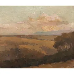 Tom Roberts, Templestowe Landscape, c.1889-1890, oil on board