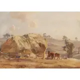 Hans Heysen, (Horses and Haystacks)