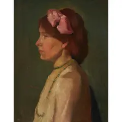 Julian Ashton, (Portrait of a Young Woman), oil on board