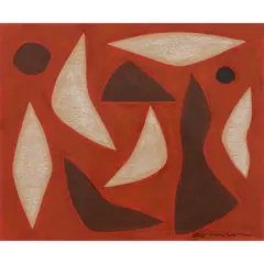 John Coburn, Study for Desert Ceremony, gouache and pastel on paper